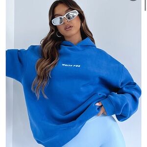 white fox blue leisure hoodie large
